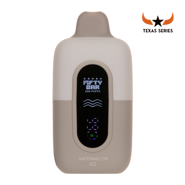 Close-up of a lookah ice cream review device showing transparent e-liquid tank and mesh coil system