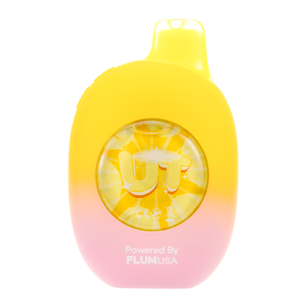 A close-up shot of the Peach Perfect Slush Geek Bar Pulse X 25K device, highlighting its transparent tank and vibrant peach-colored e-liquid, with the peach perfect slushy geek bar flavor name visible on the device.