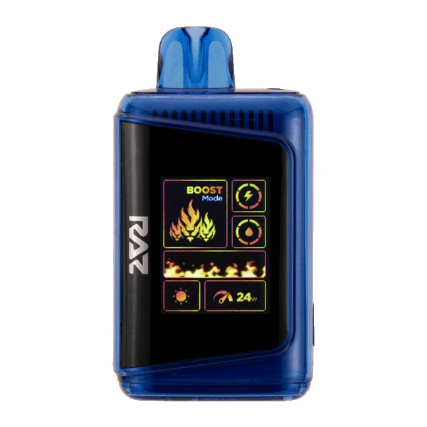 Rainbow Raz Flavor device being held with proper vaping technique
