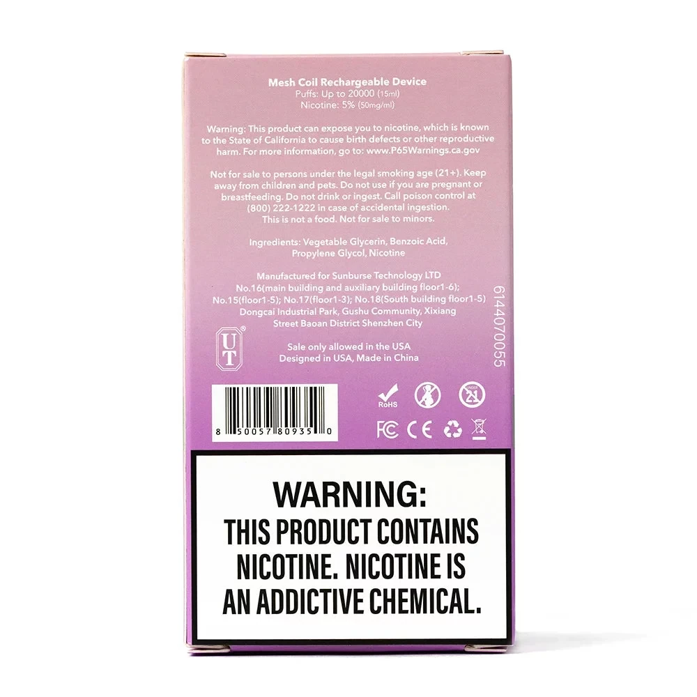 A close-up photo of a Lost Mary MT15000 Turbo device with the words “lost mary hawaii juice” visible on the packaging, set against a tropical background.