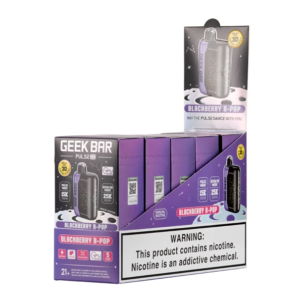 purple foger vape product lineup display with four flavors