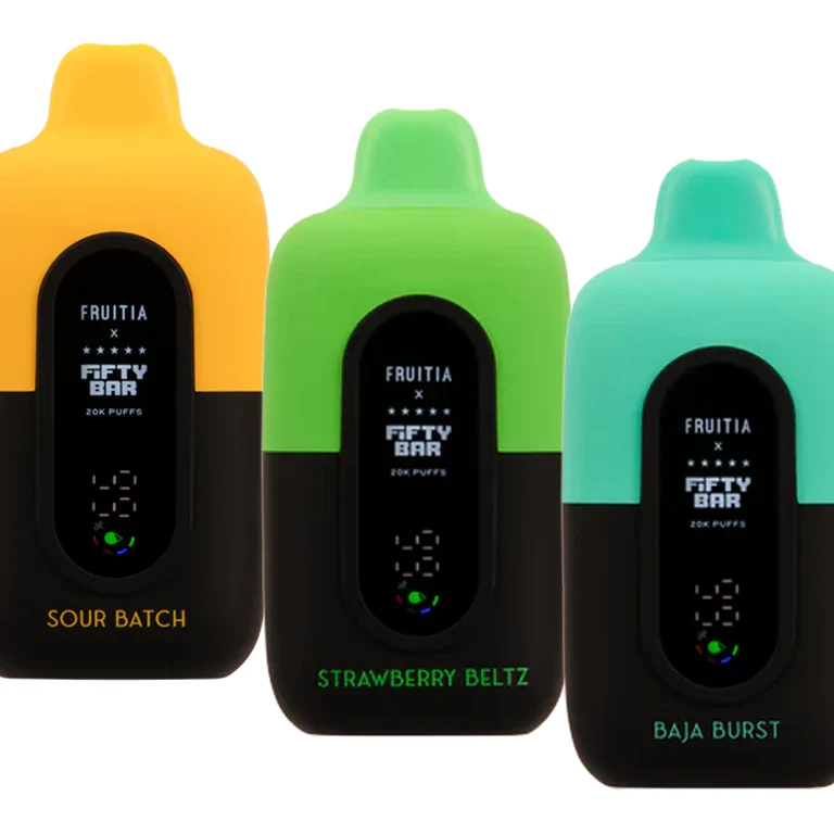 FRUITIA X Fifty Bar 20K Sampler pack containing three devices